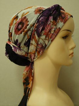 Kolorowy turban w kwiaty z żorżety