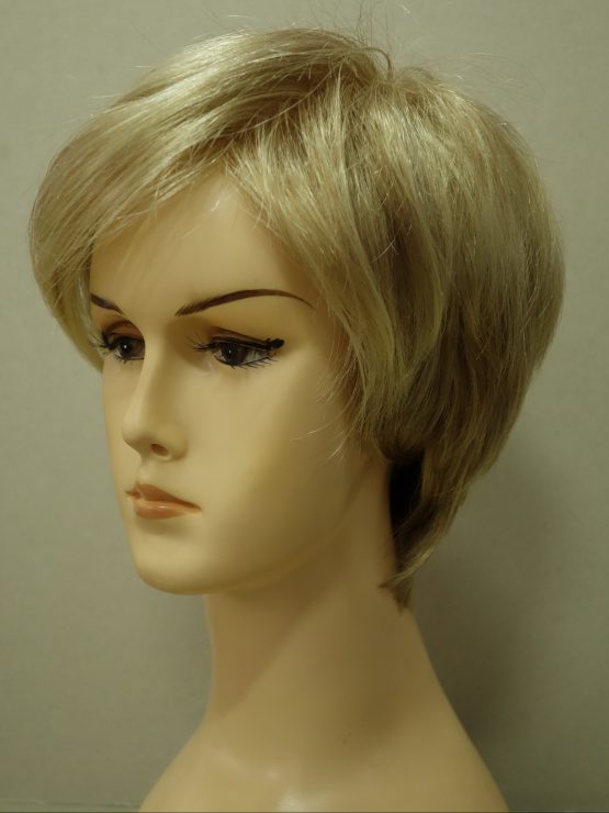 Krótka peruka jasny blond asymetryczna