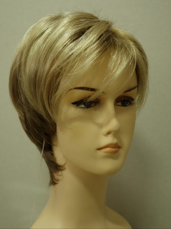 Krótka peruka złoty blond asymetryczna