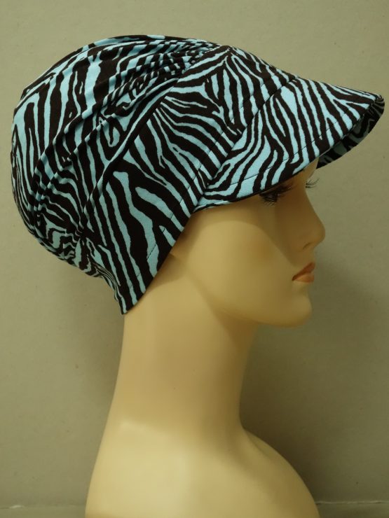Niebieska zebra modna czapka z daszkiem