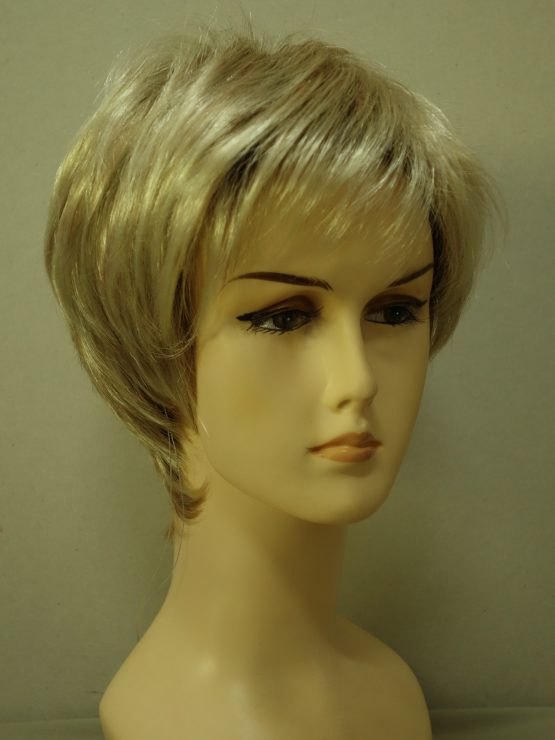 Krótka peruka jasny blond z refleksami