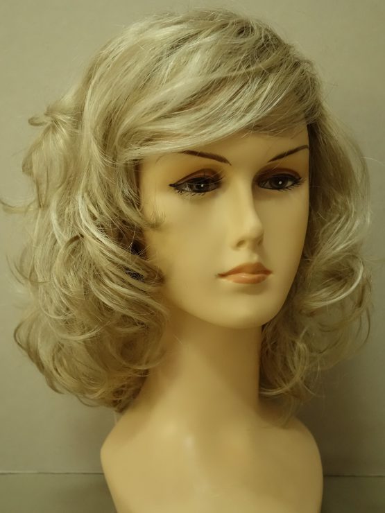 Krótka peruka blond na ciemniejszej podstawie kręcona