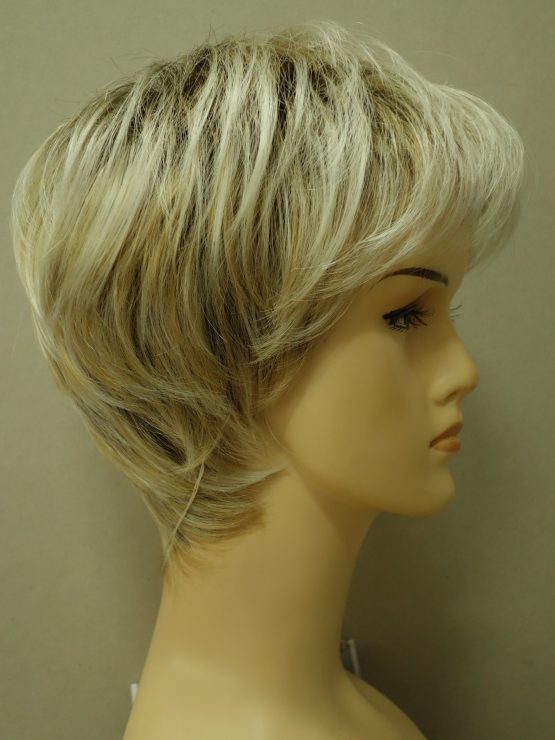 Krótka peruka jasny blond na ciemniejszej podstawie
