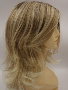 Długa peruka jasny blond z refleksami