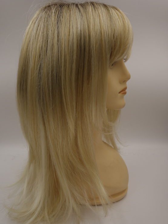 Długa peruka platynowy blond na ciemniejszej podstawie