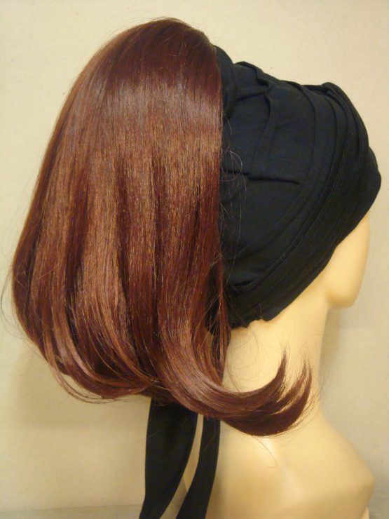 Włosy na opasce - półdługie rude
