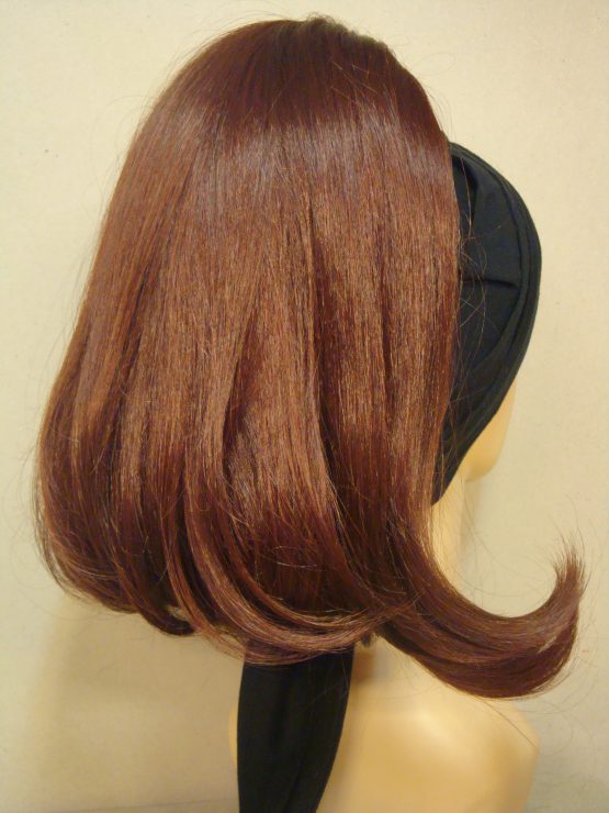 Włosy na opasce - półdługie rude