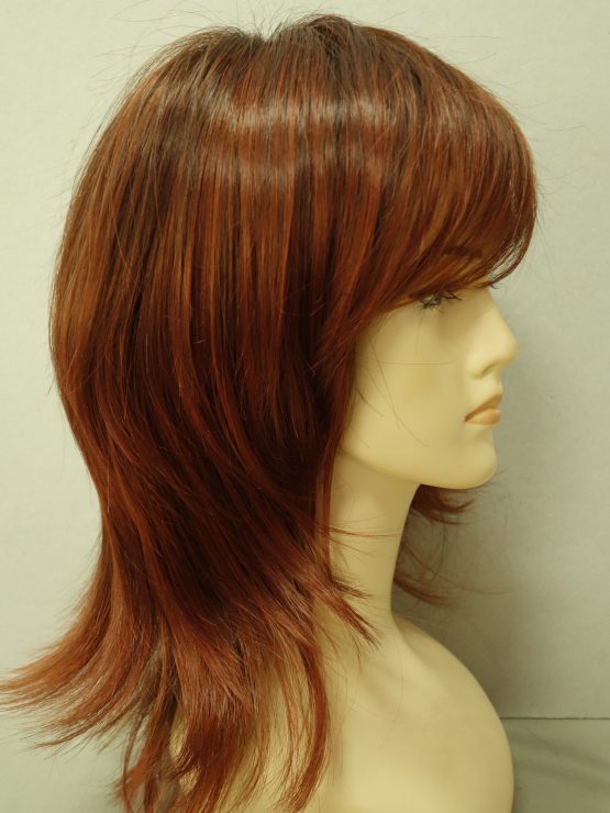 Półdługa peruka ruda pocieniowana