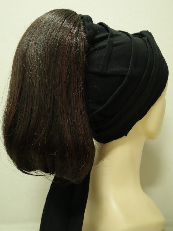 Włosy na opasce - proste brąz z rudymi refleksami