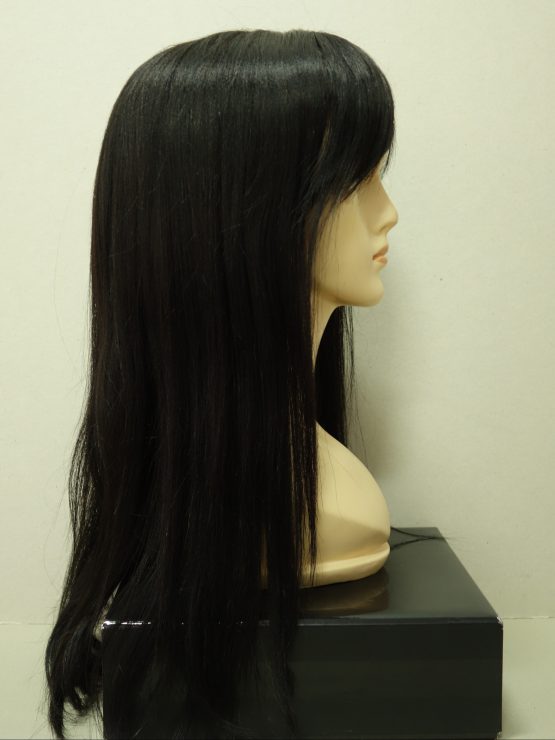 Długa naturalna peruka w kolorze czarnym