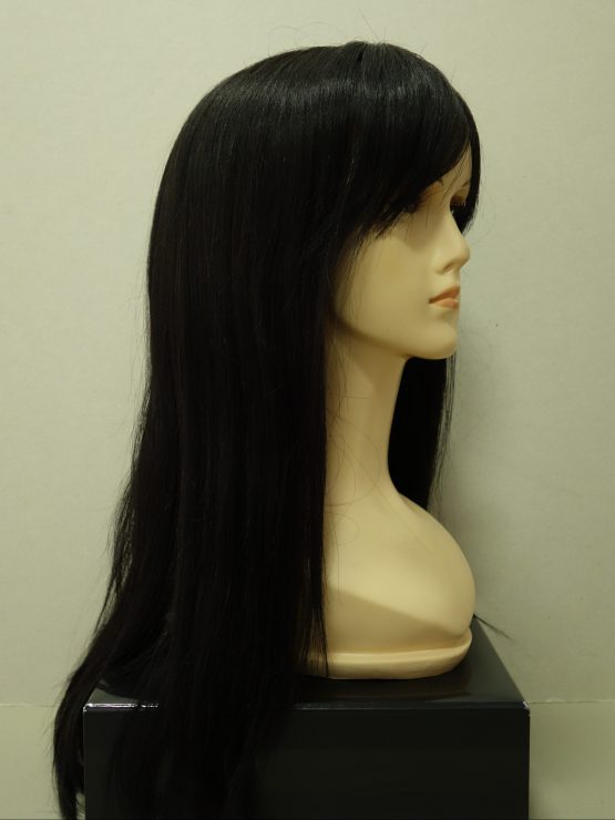 Długa naturalna peruka w kolorze czarnym