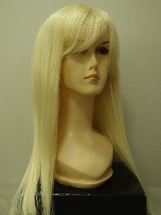 Długa naturalna peruka w kolorze jasnego blondu