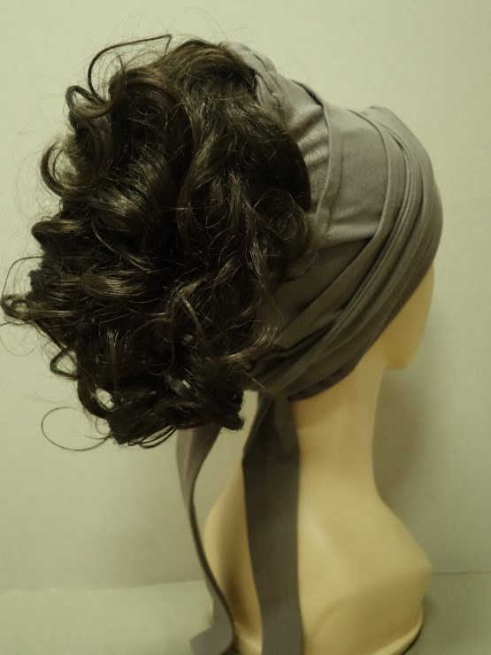 Włosy na opasce - kręcone ciemny brąz