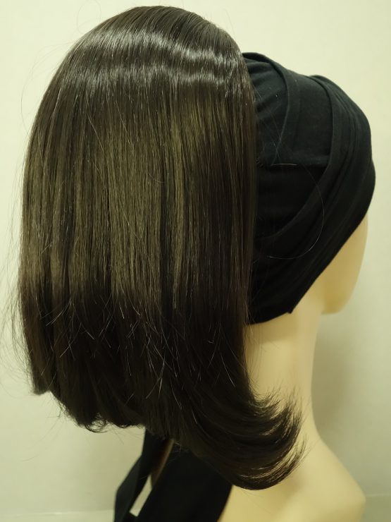 Włosy na opasce - proste ciemny brąz