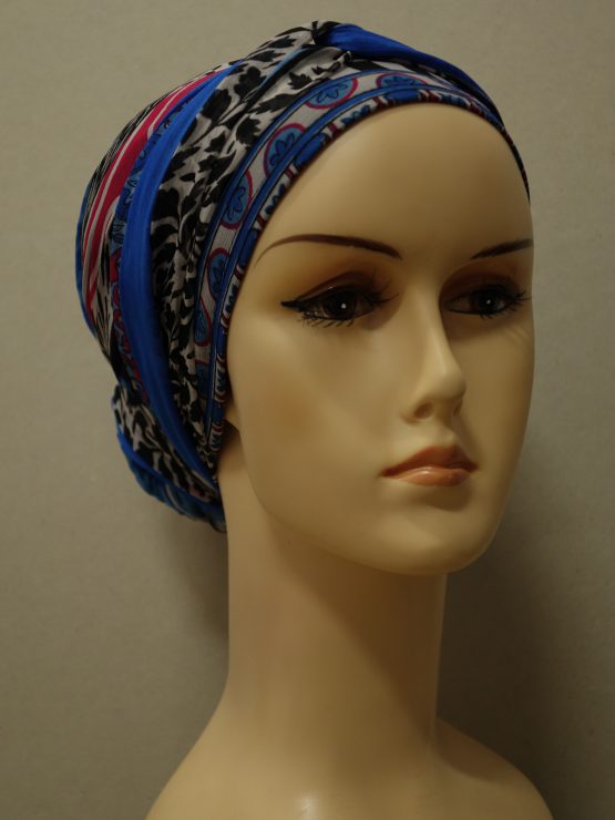 Niebieski turban w indyjskie wzory