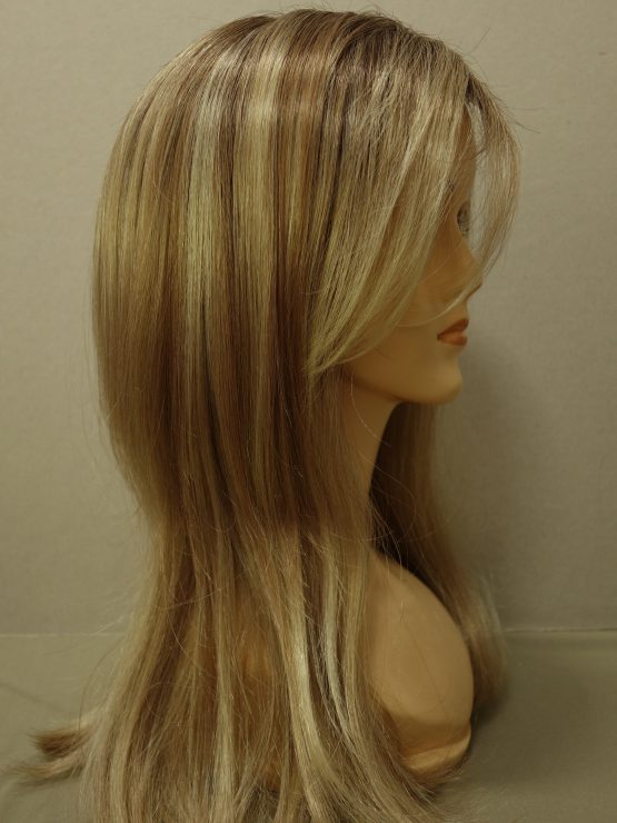 Długa peruka blond na ciemniejszej podstawie