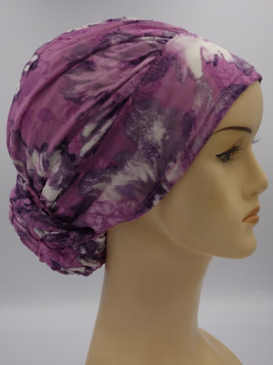 Wrzosowy drapowany turban