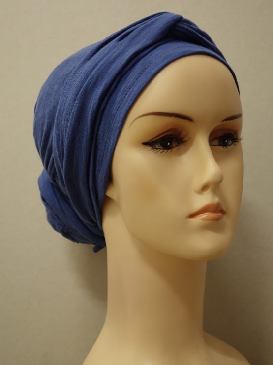 Niebieski melanż turban