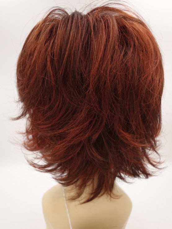 Krótka peruka ruda z pasemkami wycieniowana